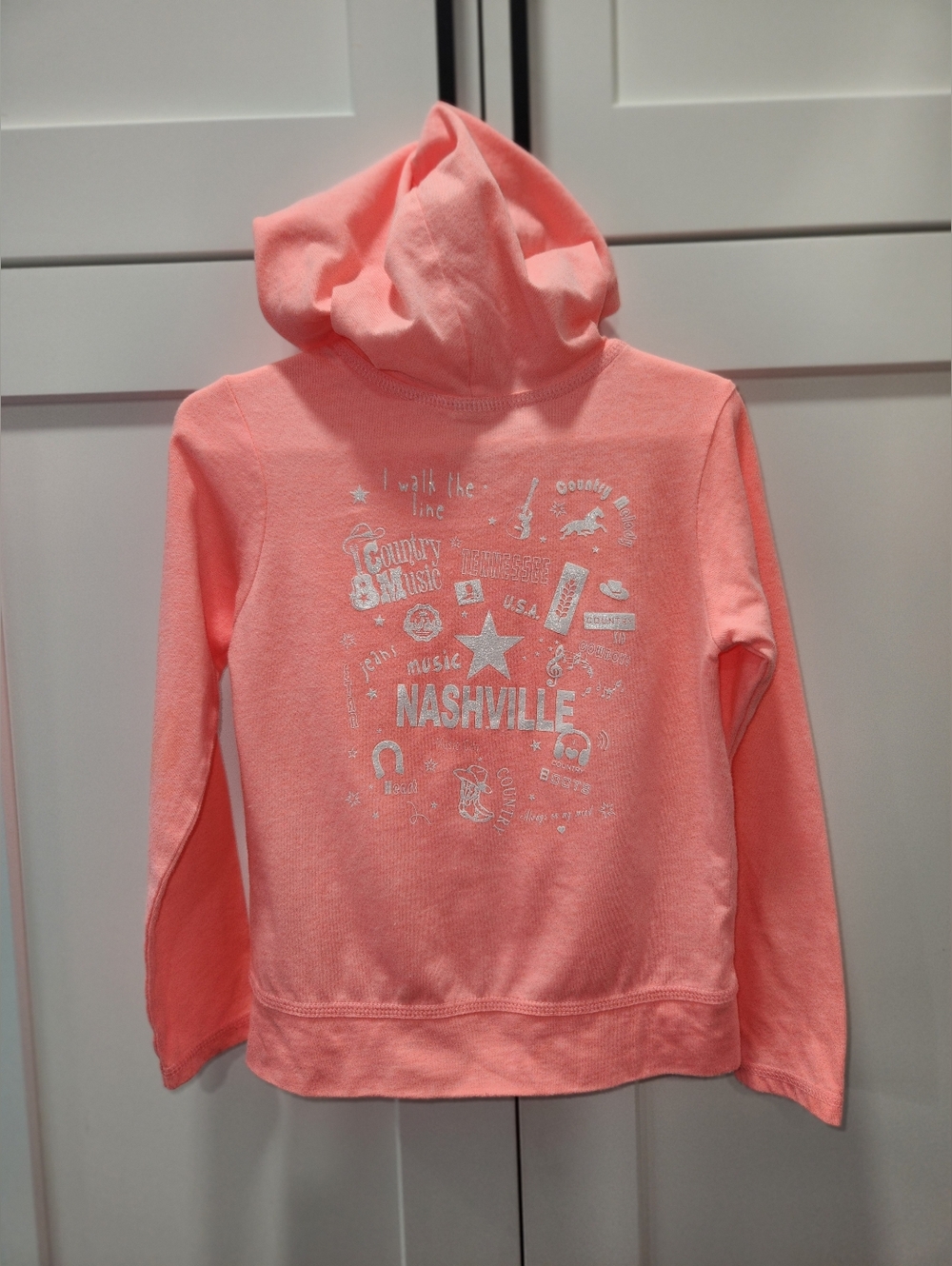 Kids' Hooded Nashville Graphic Sweatshirt - Coral Pink